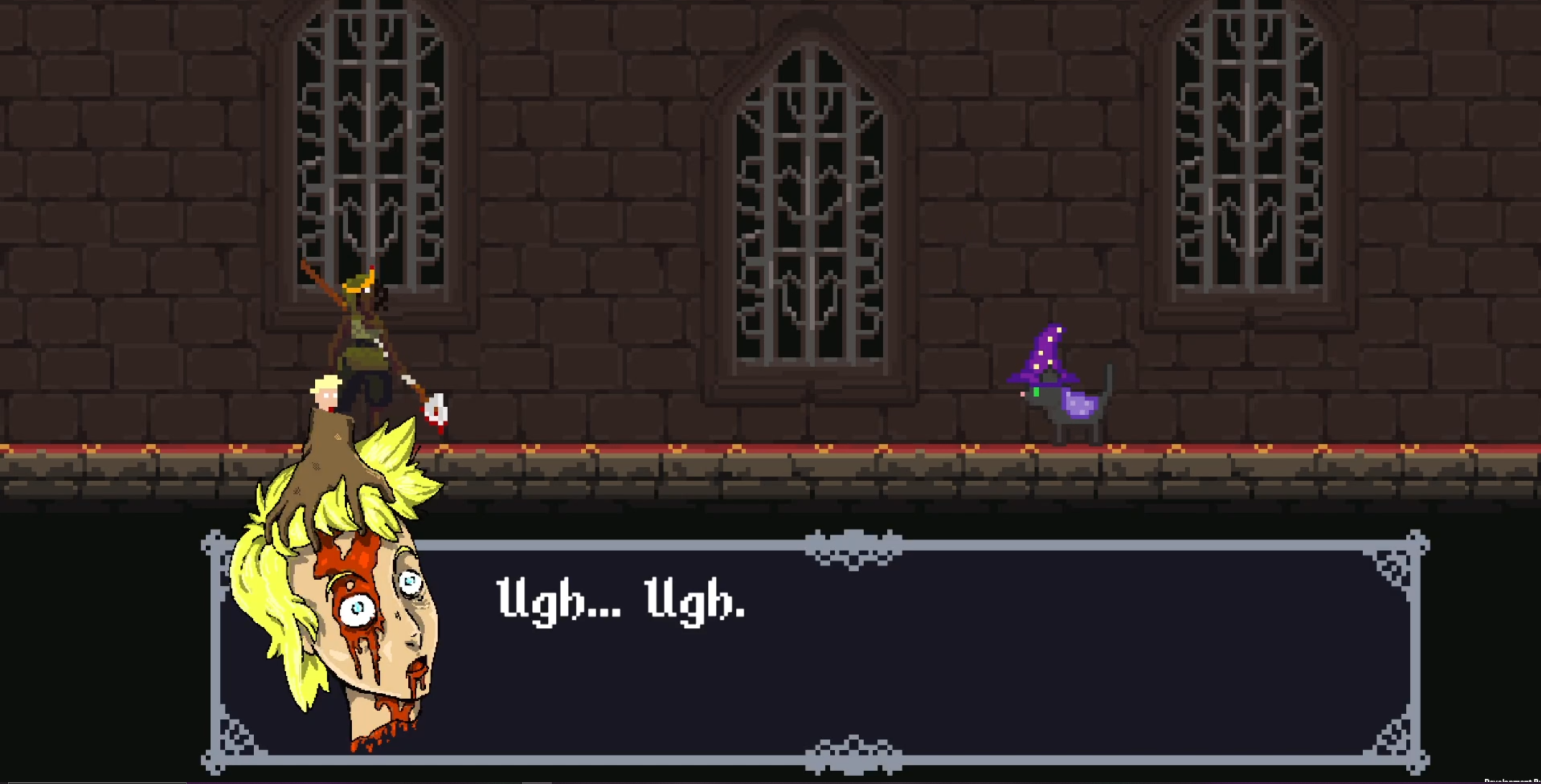 A story encounter between Hikare and a castle character