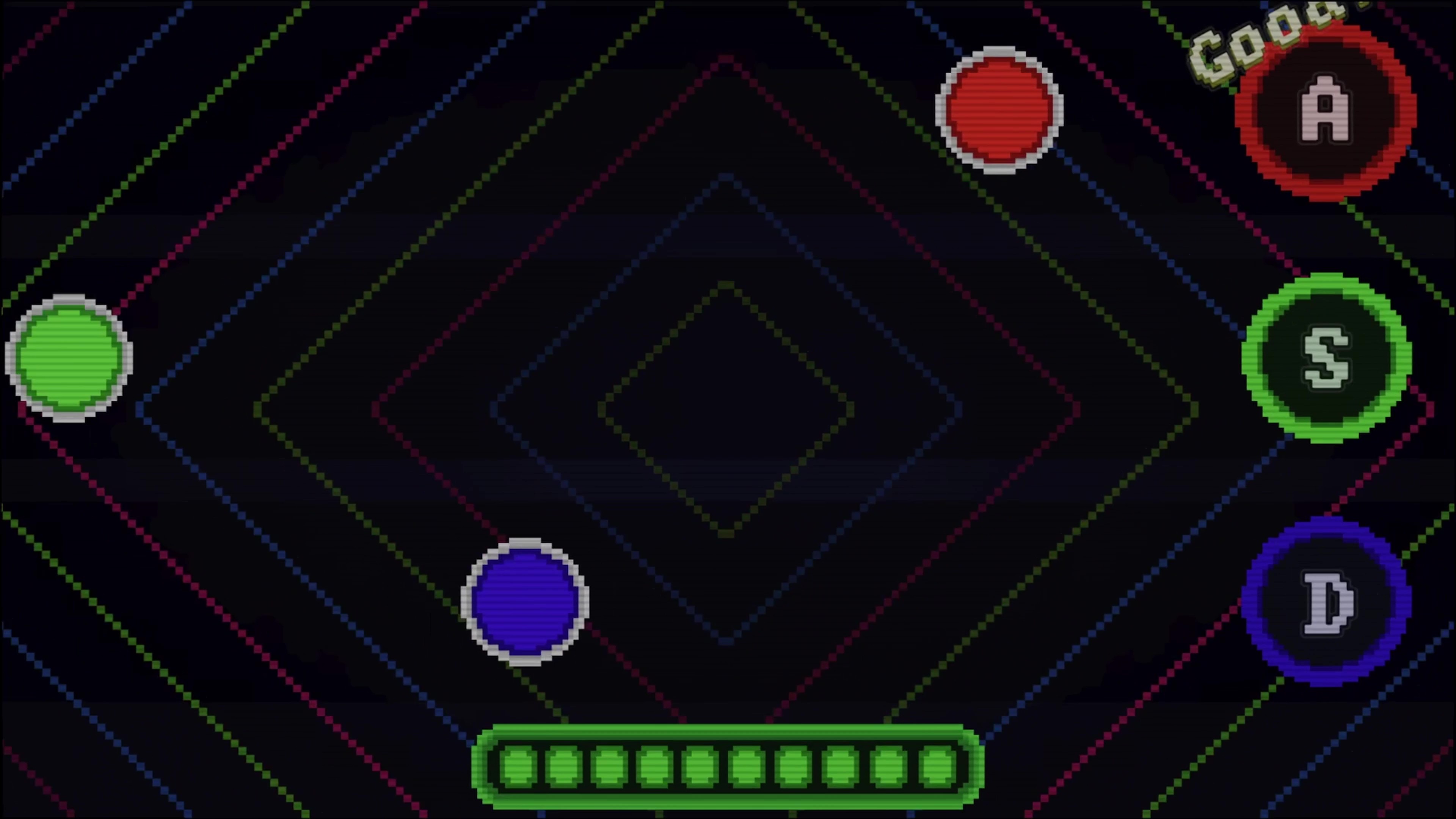 A colorful rhythm sequence in Overbit